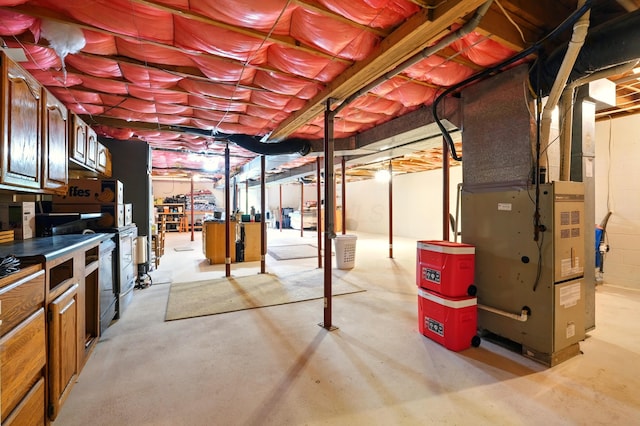 19160 Coshocton Rd, Mount Vernon, OH 43050 - unfinished below grade area featuring heating unit