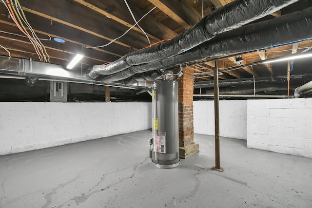 44 W 4th St, Fredericktown, OH 43019 - unfinished below grade area featuring gas water heater