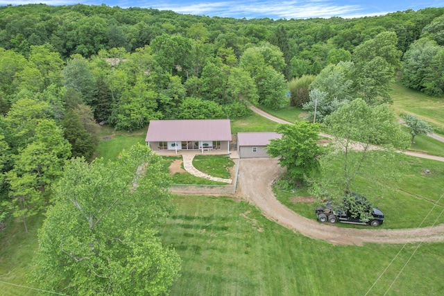 2149 Baptist Hill Rd, Chillicothe, OH 45601 - aerial view of property and surrounding area featuring a heavily wooded area