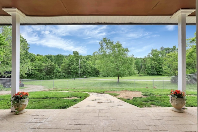 2149 Baptist Hill Rd, Chillicothe, OH 45601 - view of patio / terrace featuring a view of trees