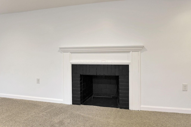 2615 NW Blvd, Upper Arlington, OH 43221 - detailed view of carpet flooring, a fireplace, and baseboards