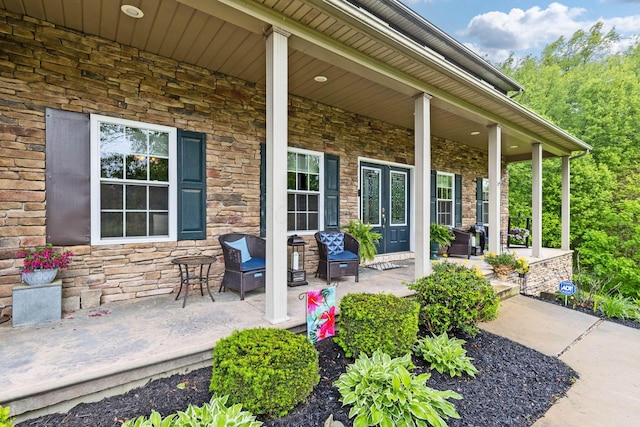 15027 King Rd, Howard, OH 43028 - covered porch featuring french doors