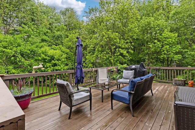 15027 King Rd, Howard, OH 43028 - wooden terrace featuring an outdoor living space