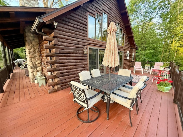 15626 Pleasant View Dr, Mount Vernon, OH 43050 - wooden terrace with outdoor dining area