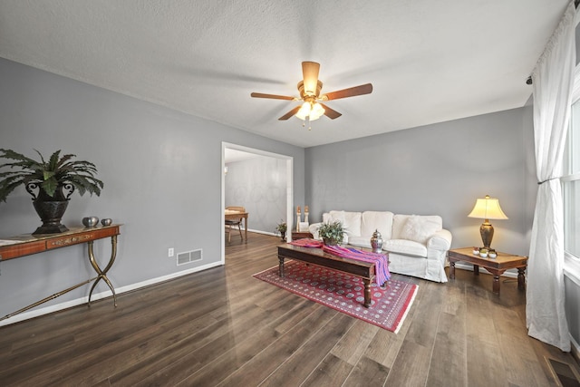 4129 Leitrim Ct, Dublin, OH 43016 - living room with a ceiling fan, wood finished floors, and baseboards