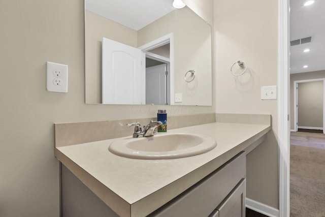 233 Dowler Dr, South Bloomfield, OH 43103 - bathroom featuring vanity and recessed lighting