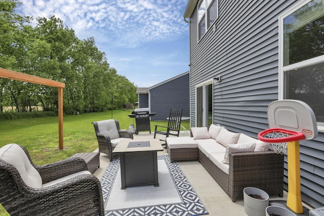 233 Dowler Dr, South Bloomfield, OH 43103 - view of patio with outdoor lounge area and a grill