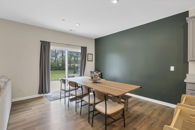 233 Dowler Dr, South Bloomfield, OH 43103 - dining area with wood finished floors, baseboards, and recessed lighting