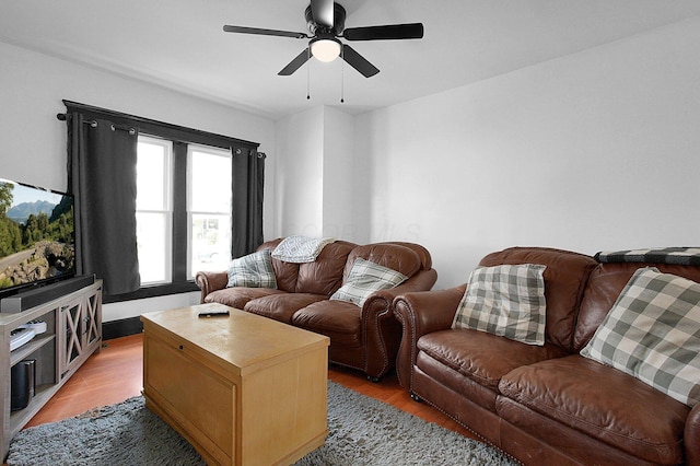 113 E Channel St, Newark, OH 43055 - living area featuring light wood-style floors and ceiling fan