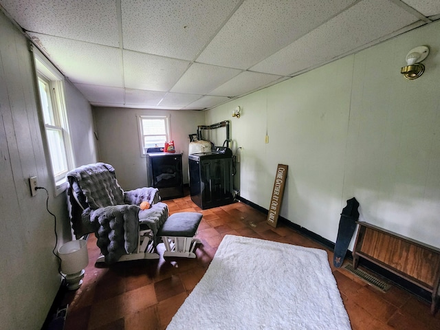 750 S 9th St, Cambridge, OH 43725 - sitting room featuring a paneled ceiling and washer / clothes dryer