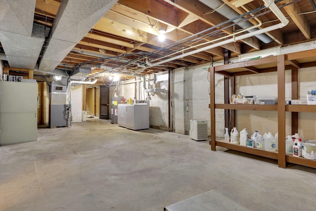 2320 Miller Paul Rd, Galena, OH 43021 - unfinished basement with washing machine and clothes dryer and water heater