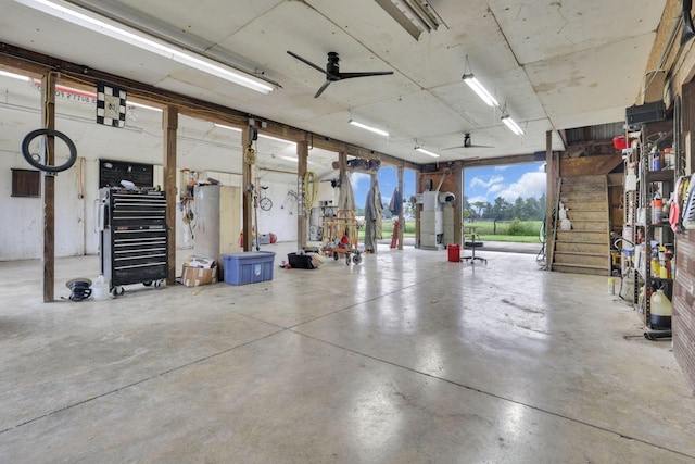 2320 Miller Paul Rd, Galena, OH 43021 - garage featuring ceiling fan
