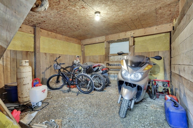 2320 Miller Paul Rd, Galena, OH 43021 - garage featuring wood walls