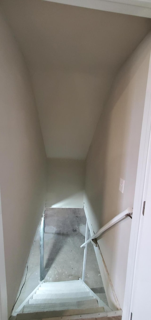 16 W Walnut St, Jeffersonville, OH 43128 - stairs with lofted ceiling