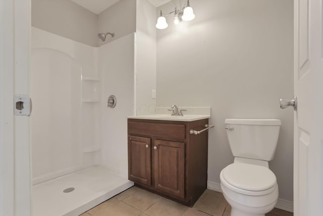 7485 Sugar Grove Rd SE, Sugar Grove, OH 43155 - full bath with toilet, a shower, tile patterned floors, vanity, and baseboards