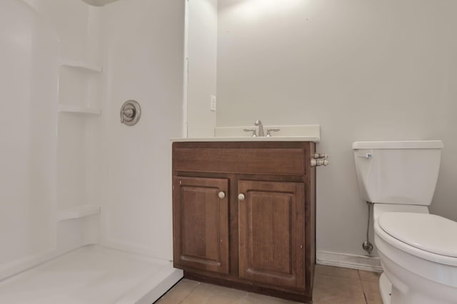 7485 Sugar Grove Rd SE, Sugar Grove, OH 43155 - bathroom featuring toilet, a shower, vanity, and tile patterned flooring