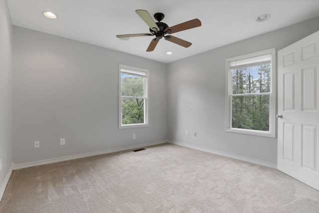 7485 Sugar Grove Rd SE, Sugar Grove, OH 43155 - carpeted empty room featuring plenty of natural light, baseboards, ceiling fan, and recessed lighting