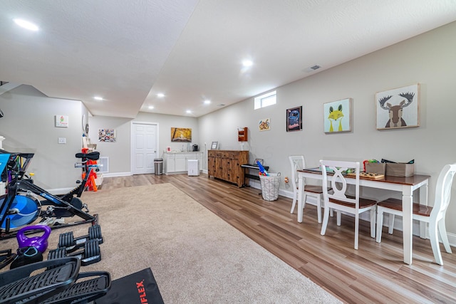 471 Quaker Trce, Marengo, OH 43334 - recreation room featuring wood finished floors, recessed lighting, and baseboards