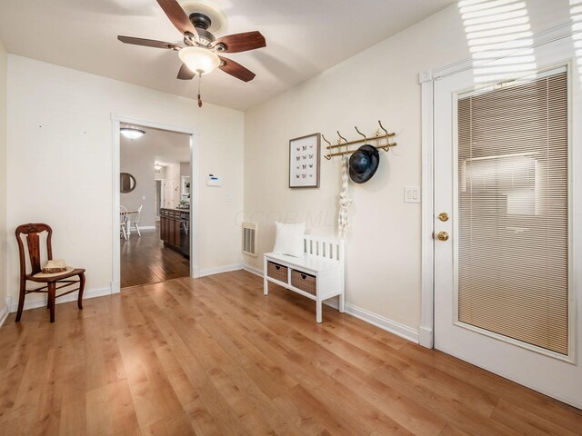 38 Ironclad Dr, Columbus, OH 43213 - interior space with ceiling fan, light wood-style flooring, and baseboards