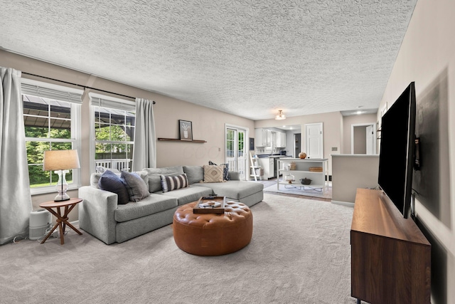 1997 Sutter Pkwy, Dublin, OH 43016 - carpeted living room featuring a textured ceiling