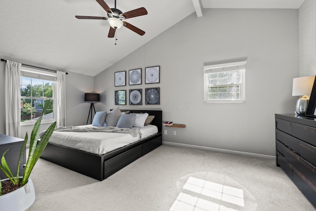 1997 Sutter Pkwy, Dublin, OH 43016 - bedroom featuring carpet flooring, multiple windows, beamed ceiling, ceiling fan, and baseboards