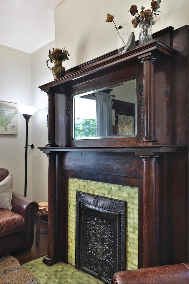 2045 N 4th St, Columbus, OH 43201 - detailed view of a fireplace and wood finished floors