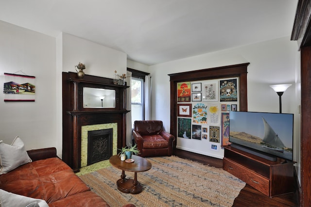 2045 N 4th St, Columbus, OH 43201 - living room with wood finished floors and a fireplace
