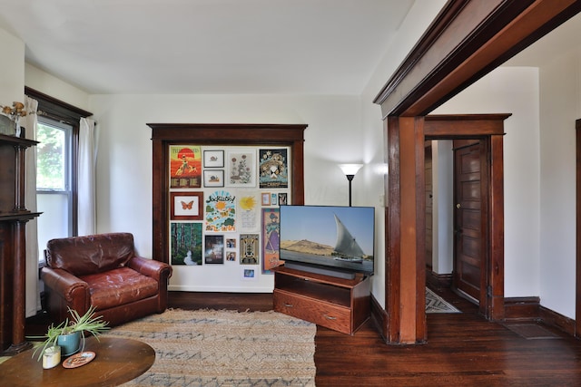 2045 N 4th St, Columbus, OH 43201 - sitting room featuring dark wood-style flooring and baseboards
