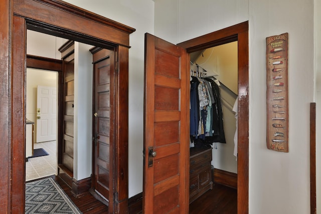 2045 N 4th St, Columbus, OH 43201 - hall with dark wood-style flooring and baseboards