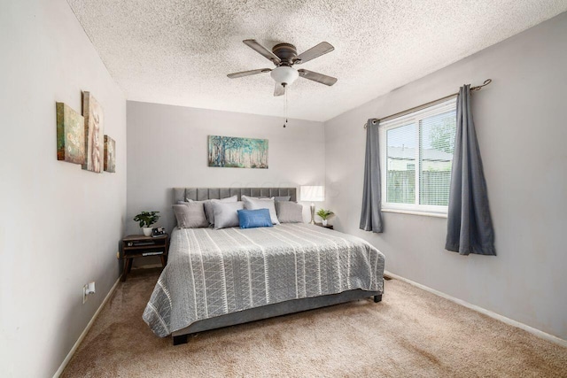 4419 Trindel Way, Columbus, OH 43231 - carpeted bedroom with a textured ceiling, a ceiling fan, and baseboards