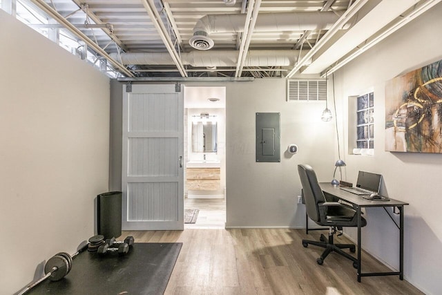 367 Auden Ave Unit 306, Columbus, OH 43215 - office with electric panel and wood finished floors