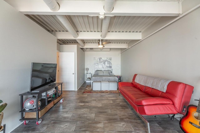 367 Auden Ave Unit 306, Columbus, OH 43215 - living room with beam ceiling