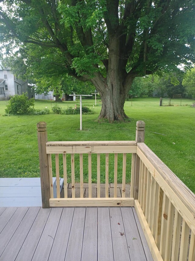 4891 Marion Mount Gilead Rd, Caledonia, OH 43314 - wooden deck featuring a lawn