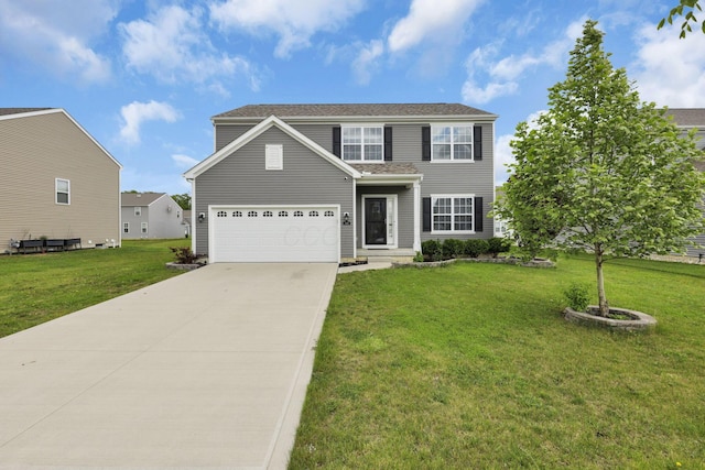 7142 Duke Dr, Canal Winchester, OH 43110 - traditional-style house featuring driveway, a front yard, and a shingled roof