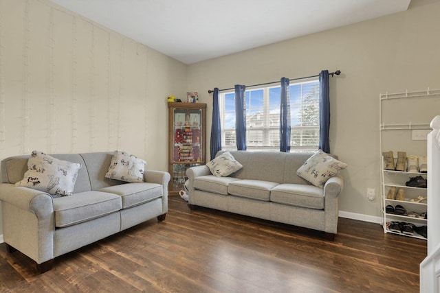 7142 Duke Dr, Canal Winchester, OH 43110 - living room featuring dark wood-style flooring and baseboards
