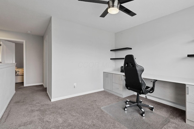 7142 Duke Dr, Canal Winchester, OH 43110 - office space featuring a ceiling fan, carpet floors, and baseboards
