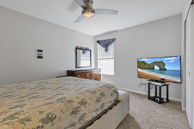 7142 Duke Dr, Canal Winchester, OH 43110 - bedroom with carpet, baseboards, and ceiling fan