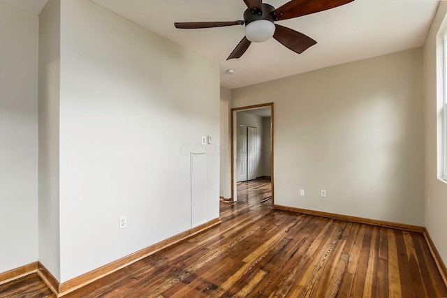 471 Southwood Ave, Columbus, OH 43207 - empty room featuring dark wood-style floors, baseboards, and ceiling fan