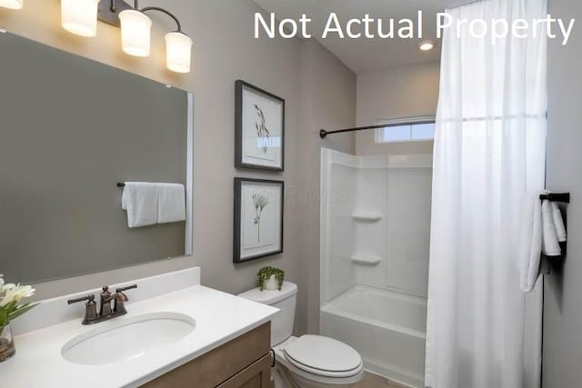 4179 Tuller Rd Lot 1104, Dublin, OH 43017 - bathroom with vanity, toilet, and shower / bath combination with curtain