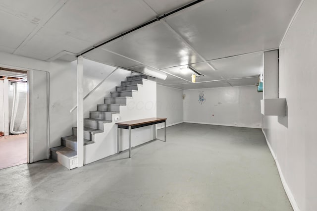 3191 S Stephen Dr, Columbus, OH 43204 - basement featuring stairs and baseboards