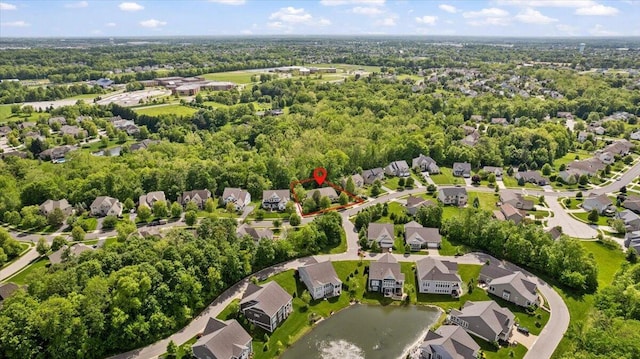 3144 Abbey Knoll Dr, Lewis Center, OH 43035 - aerial perspective of suburban area with a large body of water