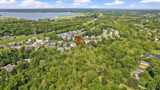 3144 Abbey Knoll Dr, Lewis Center, OH 43035 - aerial view of residential area with a forest and a large body of water