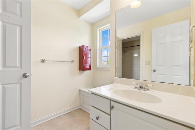 3144 Abbey Knoll Dr, Lewis Center, OH 43035 - bathroom with vanity, baseboards, and tile patterned flooring