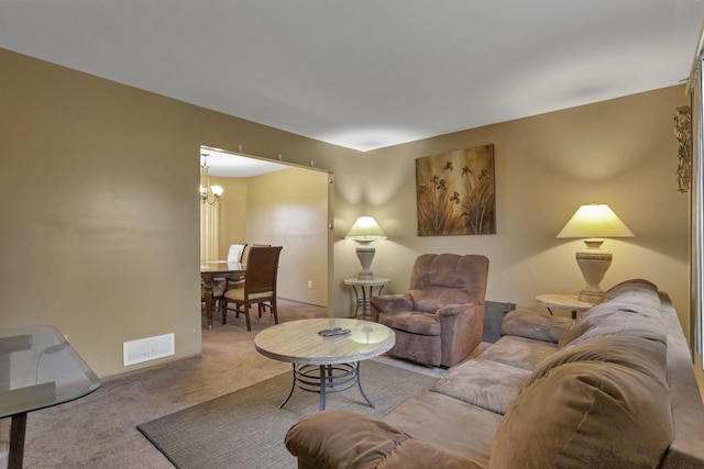6792 Makady Rd, Canal Winchester, OH 43110 - living room with carpet flooring, a chandelier, and baseboards