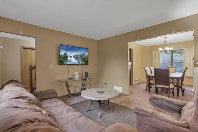 6792 Makady Rd, Canal Winchester, OH 43110 - carpeted living room featuring a chandelier