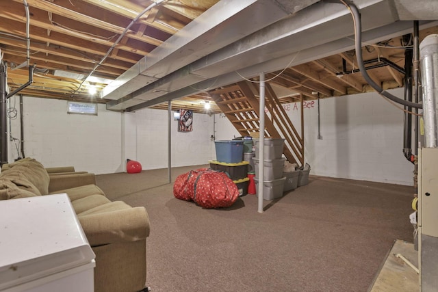 6792 Makady Rd, Canal Winchester, OH 43110 - unfinished below grade area featuring stairs and carpet