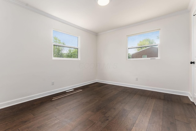 1071 US-42, London, OH 43140 - spare room with baseboards, dark wood finished floors, and crown molding