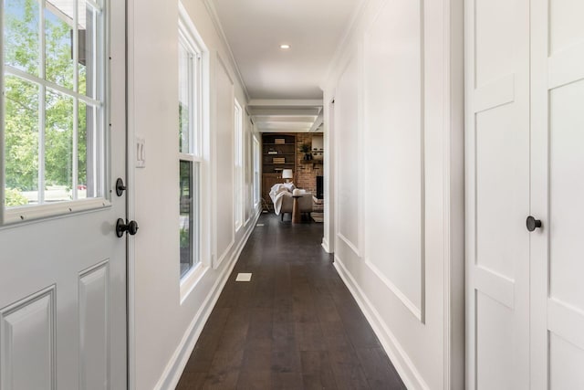 1071 US-42, London, OH 43140 - hall with dark wood finished floors and recessed lighting