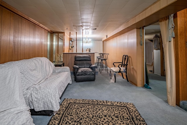 2929 Fairwood Ave, Columbus, OH 43205 - sitting room featuring carpet flooring and wooden walls