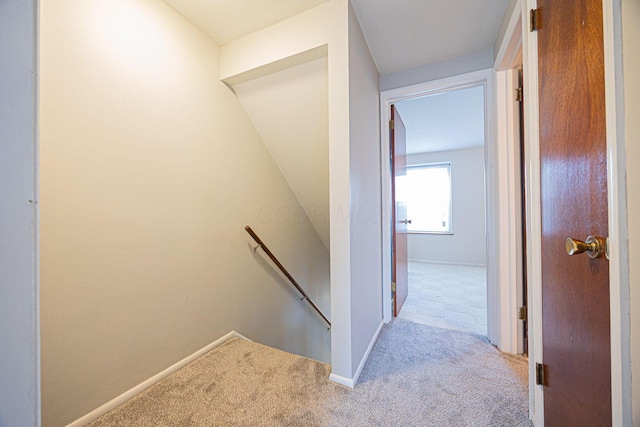2349 Hardesty Dr N Unit B9, Columbus, OH 43204 - hall with an upstairs landing, carpet flooring, and baseboards